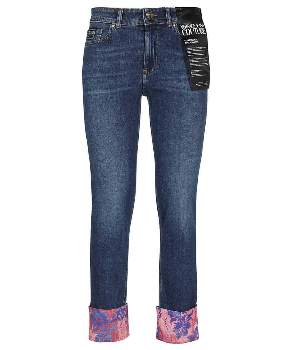 Versace Versace Kadın Cep ve Paça Detaylı Desenli Lacivert Pantolon 73HAB5S5 DW042D08-904
