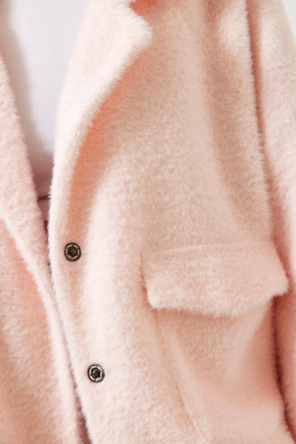 Kadın Çift Cepli Oversize Peluş Mont 1611 60261097 - Pembe