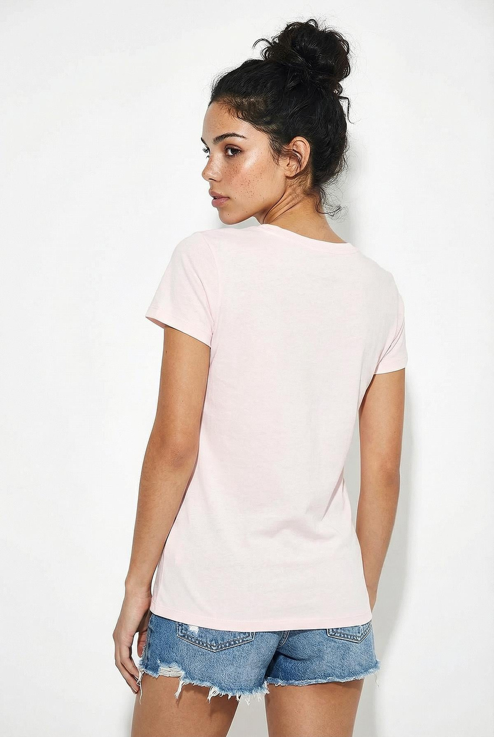 Kadın %100 Pamuk El İşi Nakışlı Bisiklet Baskılı Premium Tasarım T-Shirt 1002 60282047 - Toz Pembe