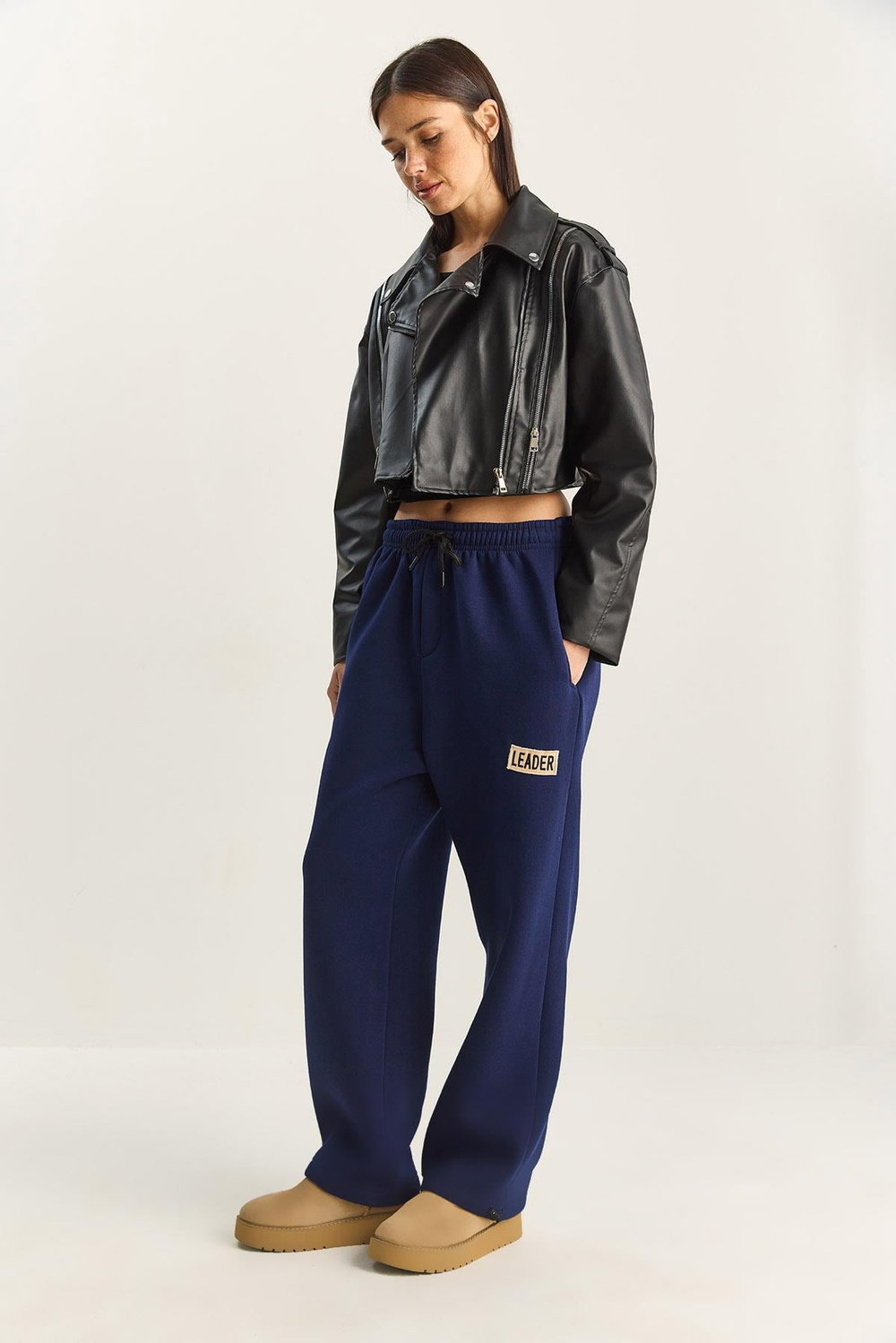 Kadın Basic Jogger Relaxed Polarlı Eşofman Altı 60283860 - Lacivert