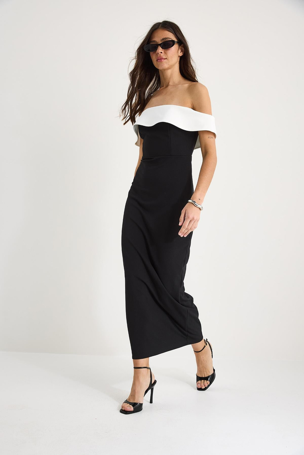 Kadın Madonna Yaka Kalem Maxi Elbise 8031 60283333 - Siyah