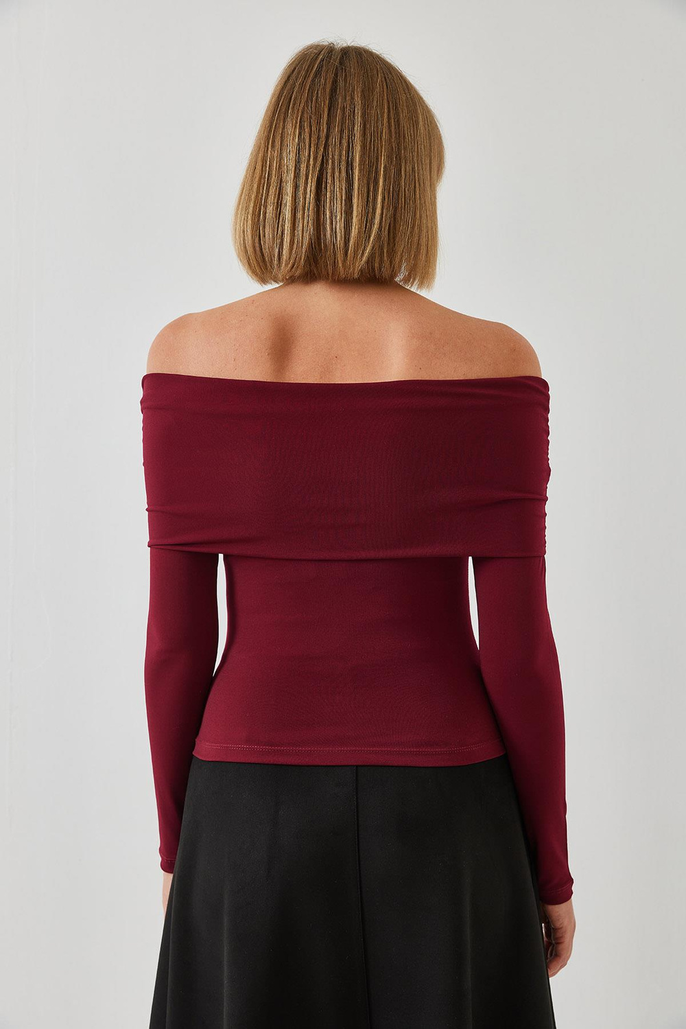 Kadın Madonna Yaka Bluz 378 60351261 - Bordo