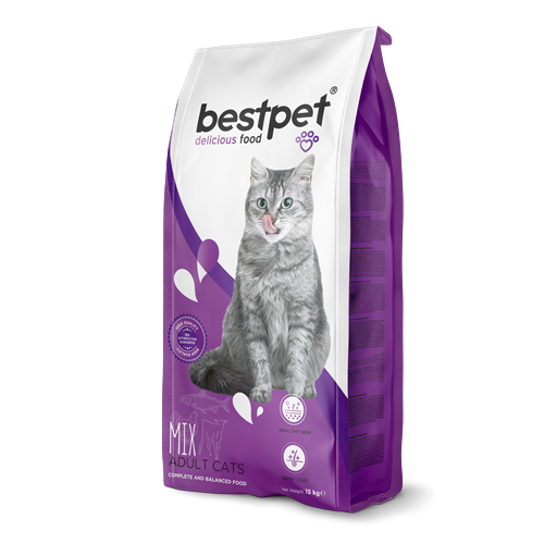 Bestpet Yetişkin Kediler İçin Tavuklu Kuzulu ve Balıklı Mix Kedi Maması 15 Kg
