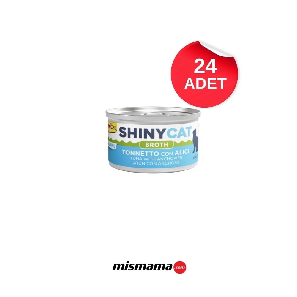 GimCat Shinycat Broth Sos İçinde Ançuezli ve Ton Balıklı Kedi Konservesi 70gr x 24 adet