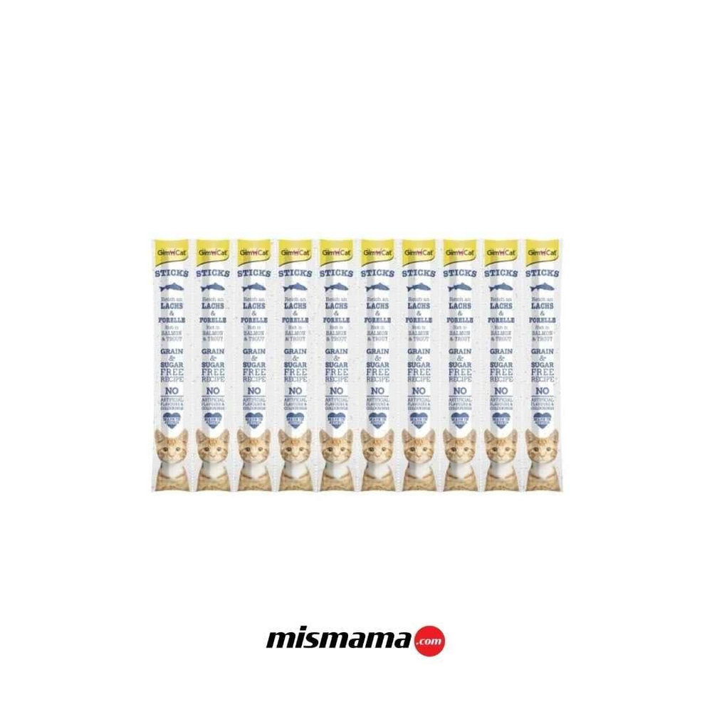 GimCat Sticks Somonlu ve Alabalıklı Kedi Ödül Çubuğu 50gr (10'lu)