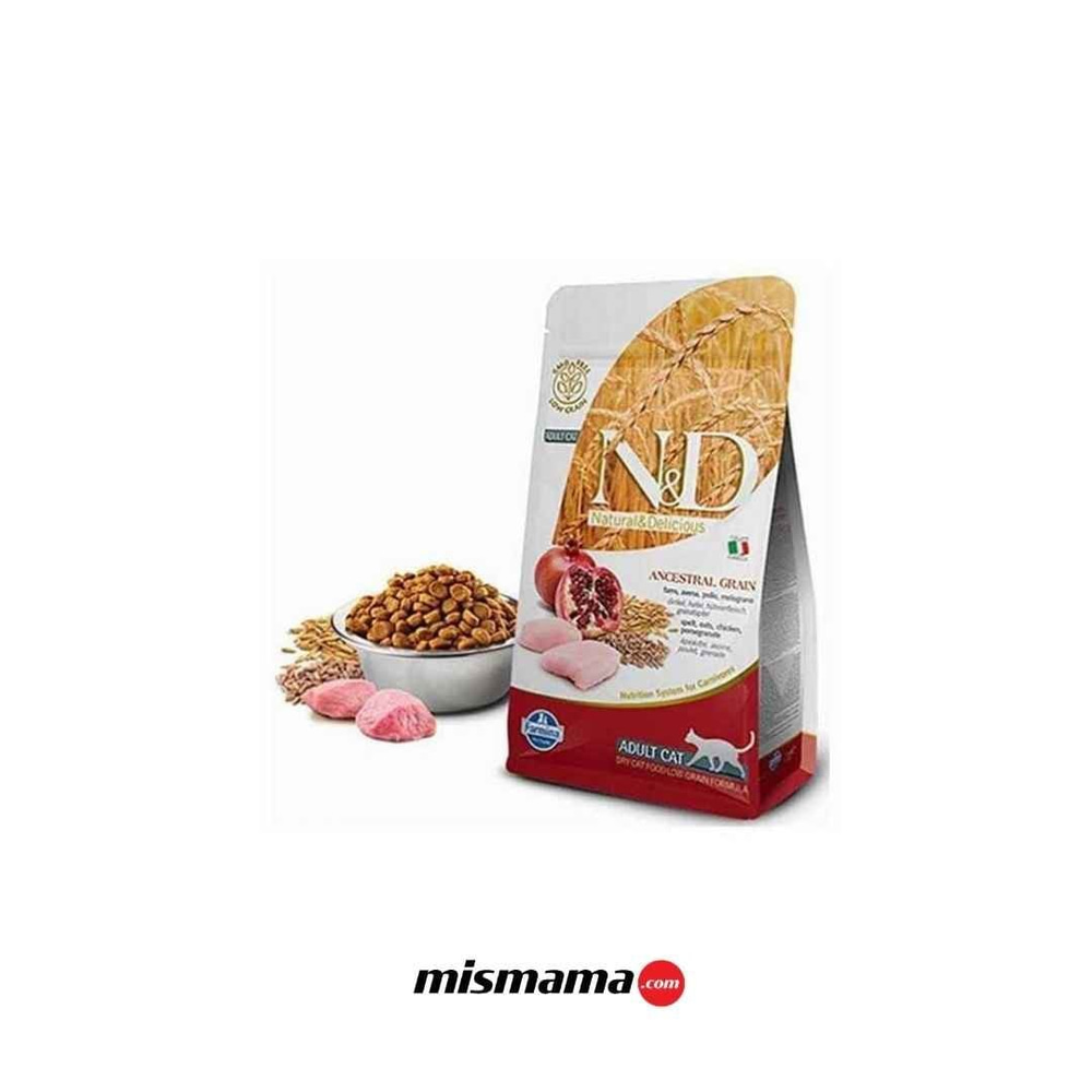 N&D Ancestral Grain Tavuklu ve Narlı Ata Tahıllı Yetişkin Kedi Maması 5kg