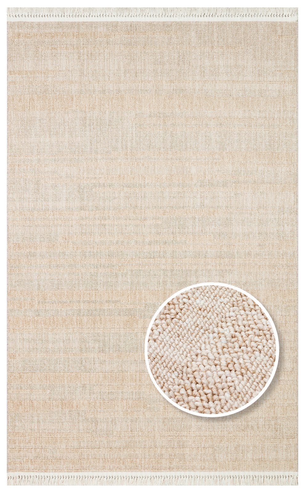 Bukle Dokuma Antialerjik Toz Çıkarmaz Yumuşak Dokulu Salon Halısı Joy Serisi Bej JOY-01-BEIGE