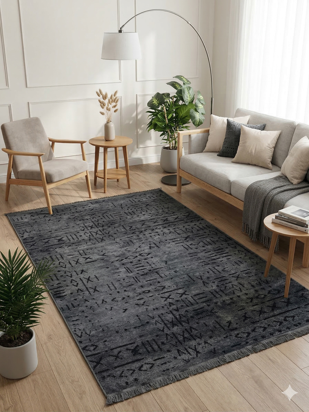 Kolayca Yıkanabilen Venüs Serisi Antrasit Kilim