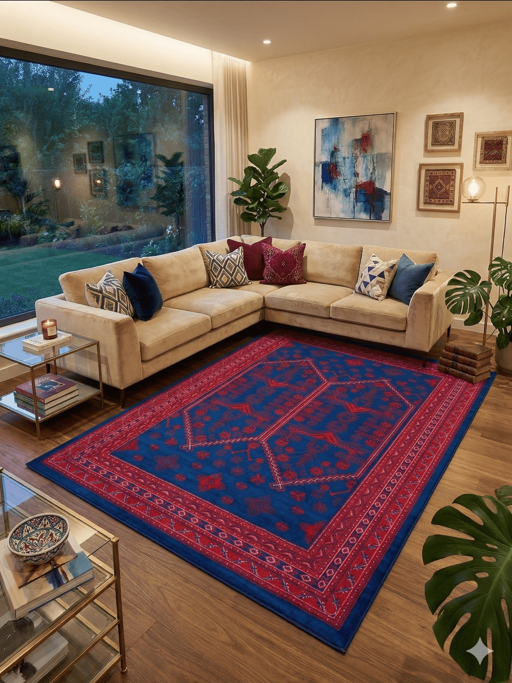 Miras 01 Orjinal Modern Renkli Afgan Halısı
