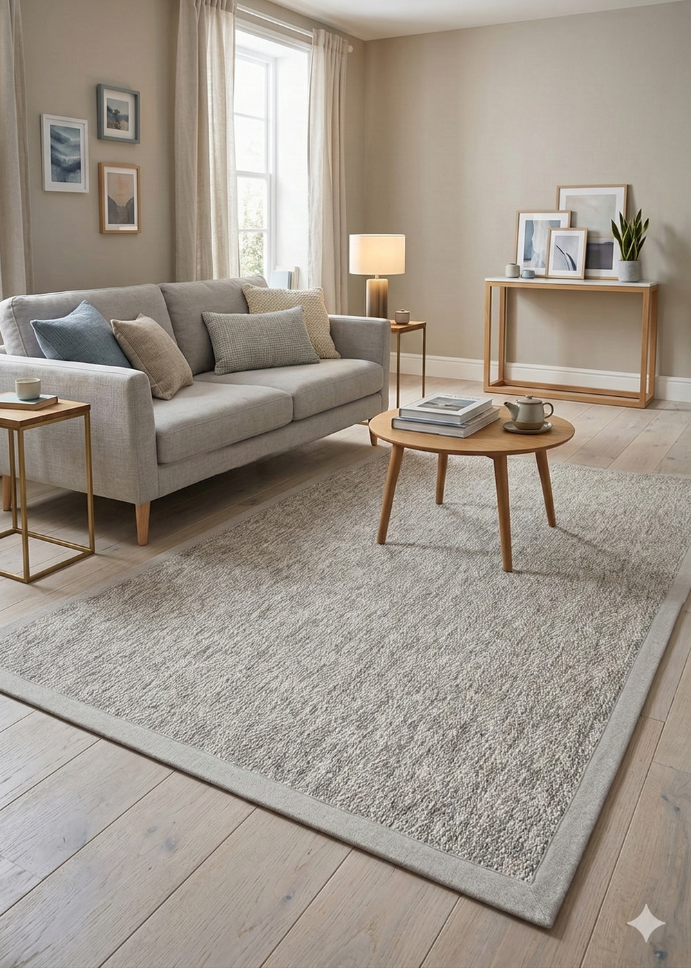 Modern Tasarımlı  Sisal Gri Dokuma Gri Kumaş Bordür Halı vnt 2704