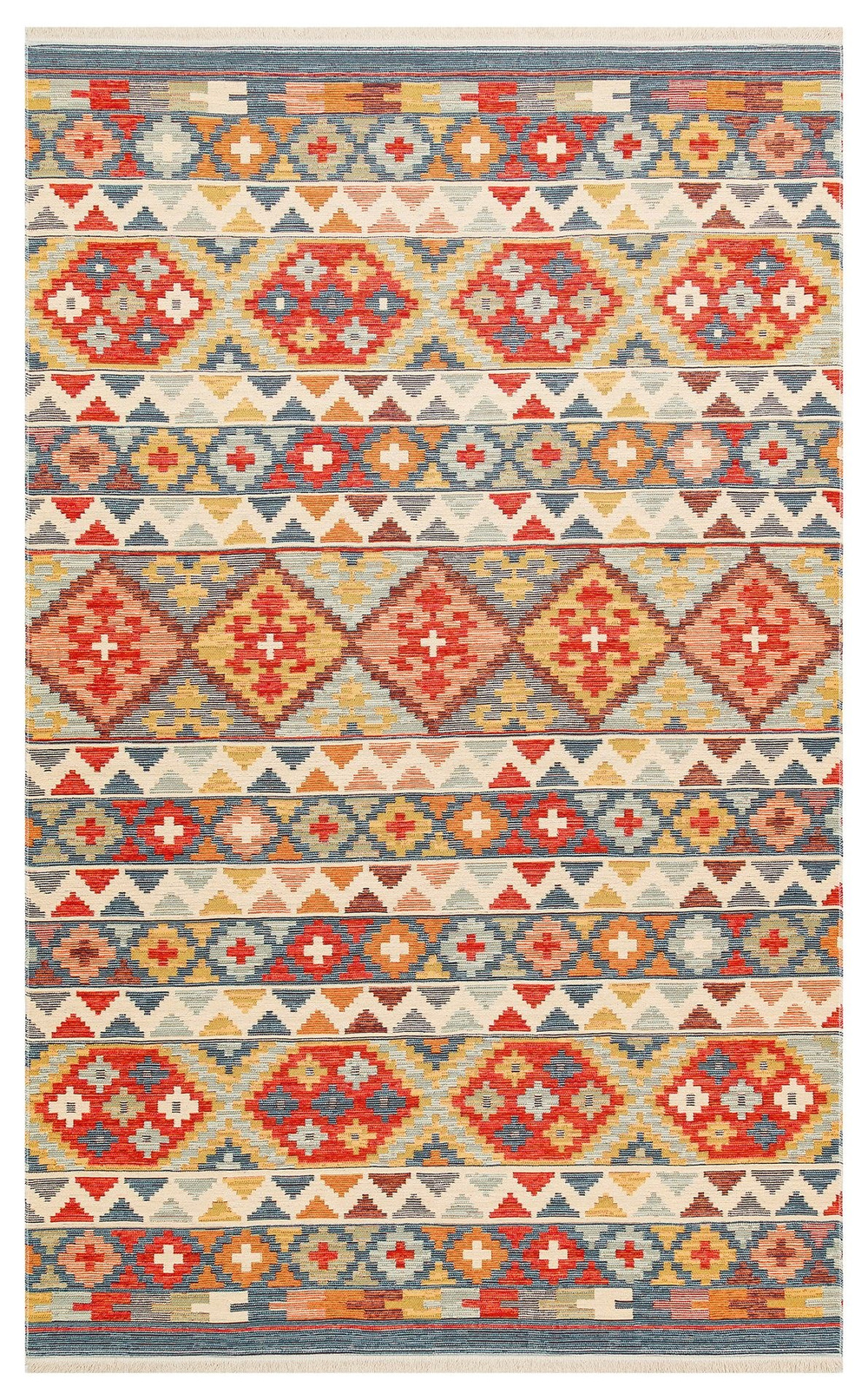 Nevmahall Nomad NMD02 Aqua Çift Taraflı Yıkanabilir Pamuk Şönil Kilim