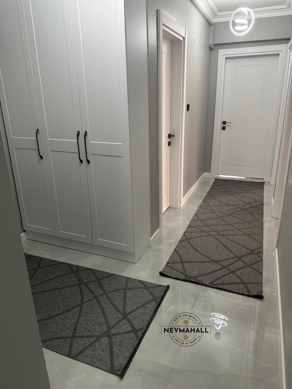 Premium Kalite Makinada Yıkanabilir Kaymaz Taban Antialerjik Wool Bukle Sisal 8002 Antrasit