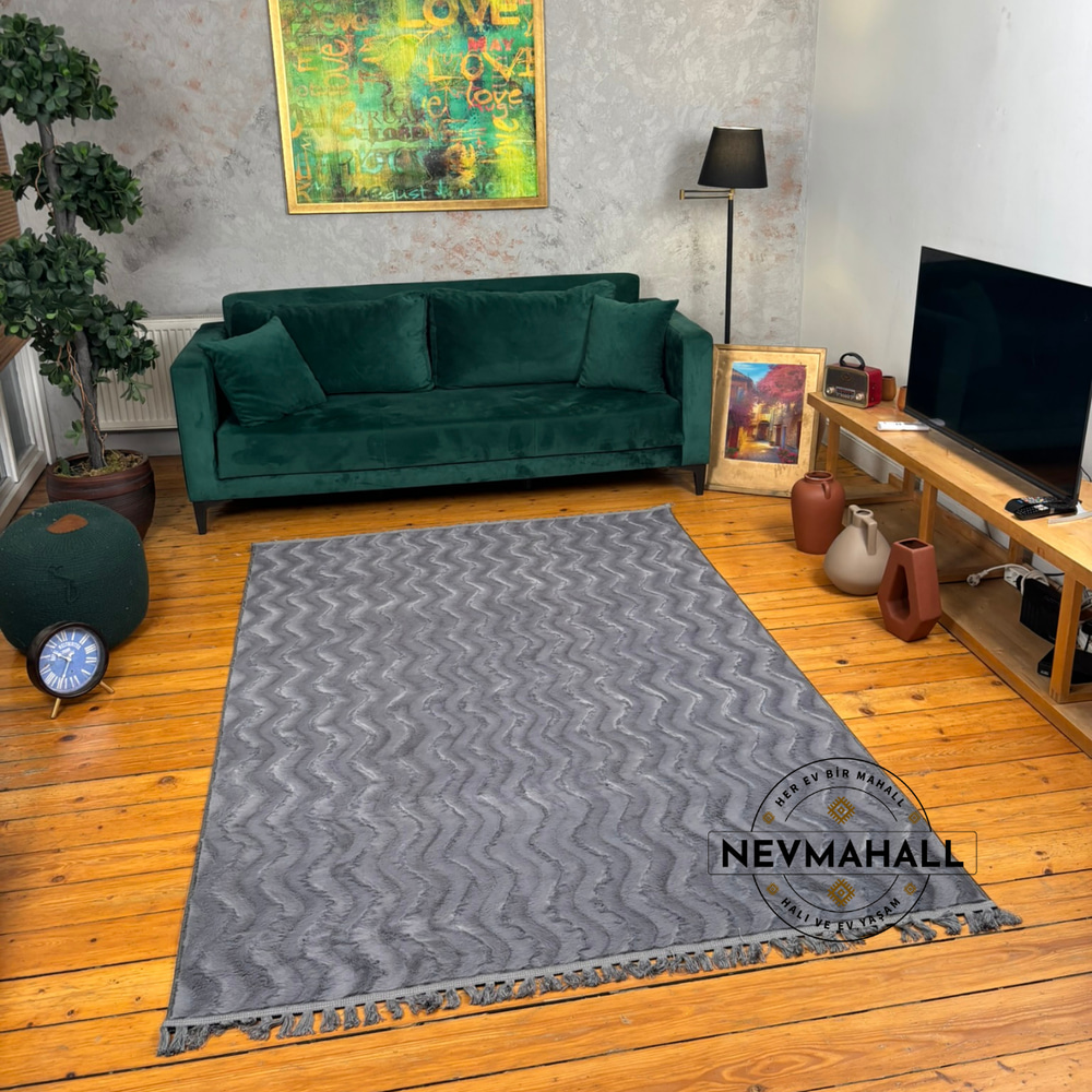 Zigzag Antrasit Peluş