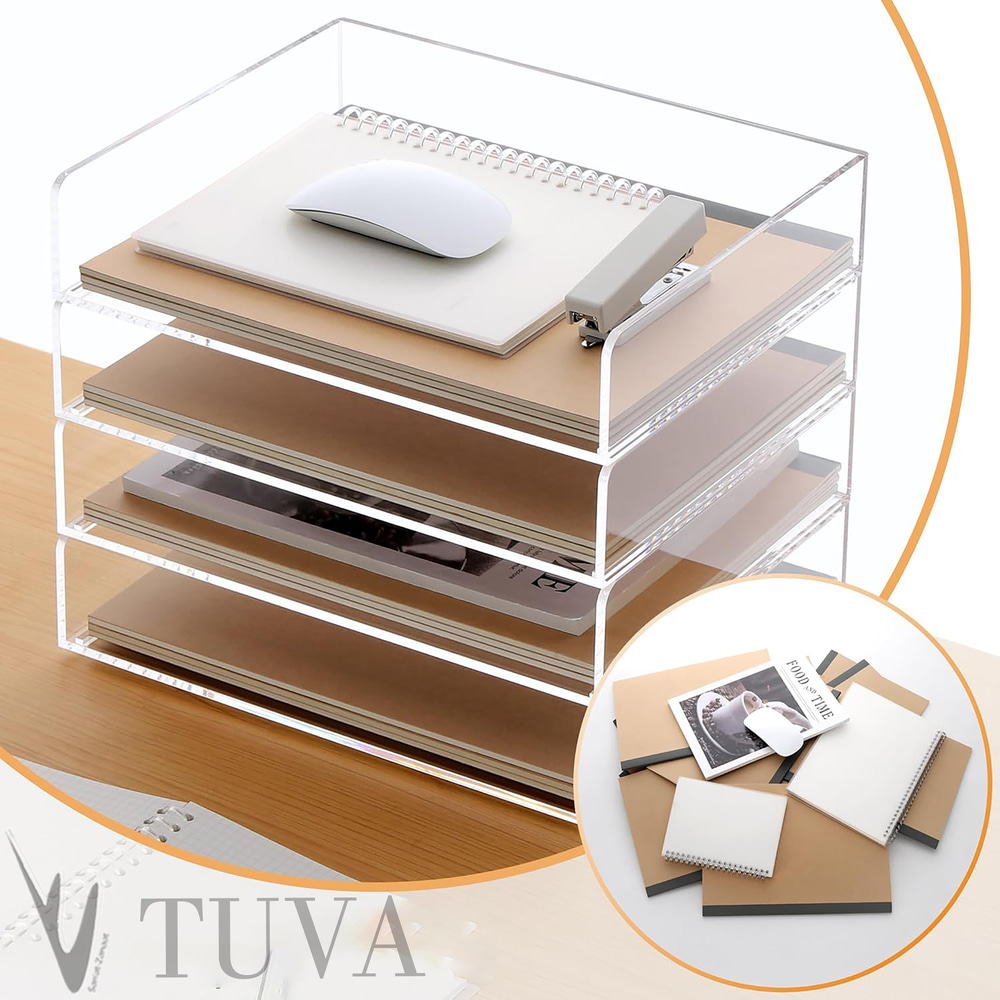 4 & 5 Kat Seçenek Raflı Sade Form Şık Dergi Kitap Zarf Dosya Düzenleyici Organizer | Ev & Ofis Kullanımı | Tuva Modern Masaüstü Organizer