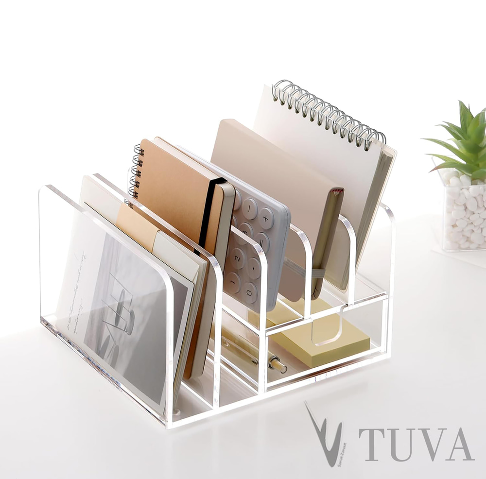 5 Bölmeli Fonksiyonel  Dergilik |Çekmeceli Çok Amaçlı Modern Dergilik Organizer Düzenleyici | Ev & Ofis İçin Tuva Premium Tasarım