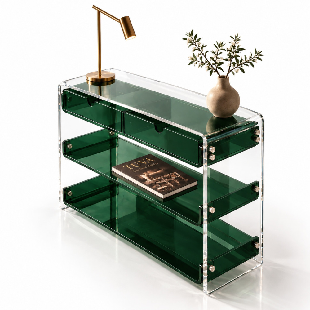 MONARCH CONSULT | İki Raflı İki Çekmeceli Akrilik Dresuar & Konsol | TUVA Collection
