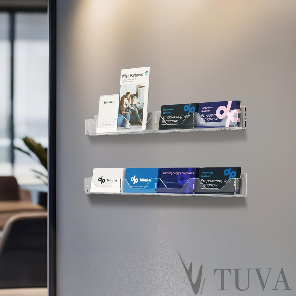 Profesyonel Duvara Monte Premium Şeffaf Kartvizit Standı Düzenleyici | Minimalist Elit Ofis ve İş Yeri Kartvizitlik | Tuva Tasarım