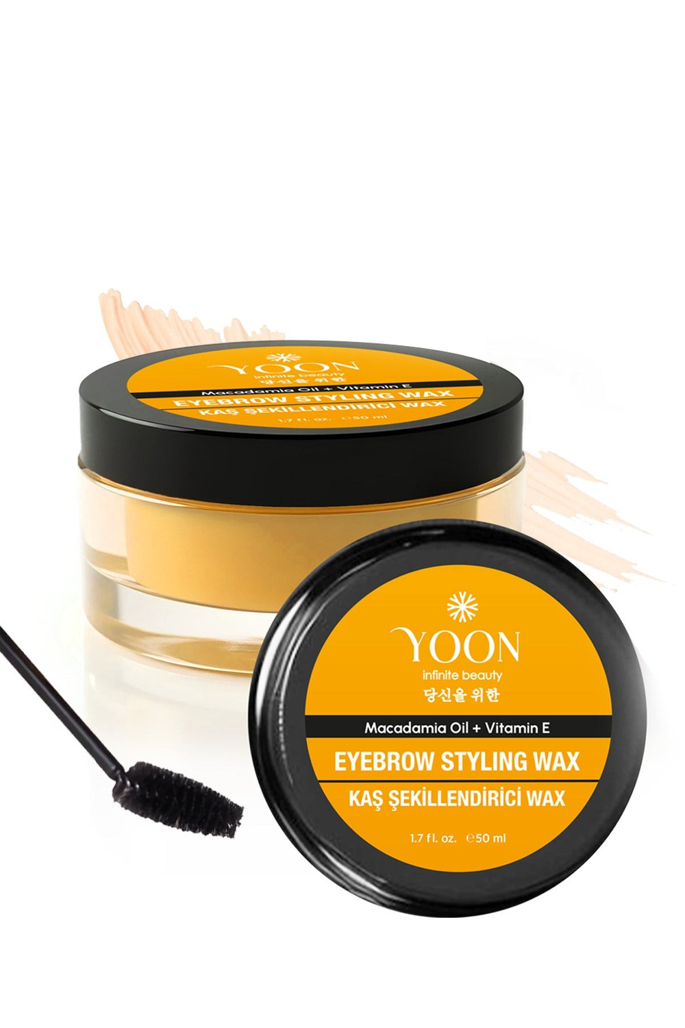 Kaş Sabitleyici Wax – Macadamia Yağı & E Vitaminli Kaş Şekillendirici 50ml + Fırça Hediyeli