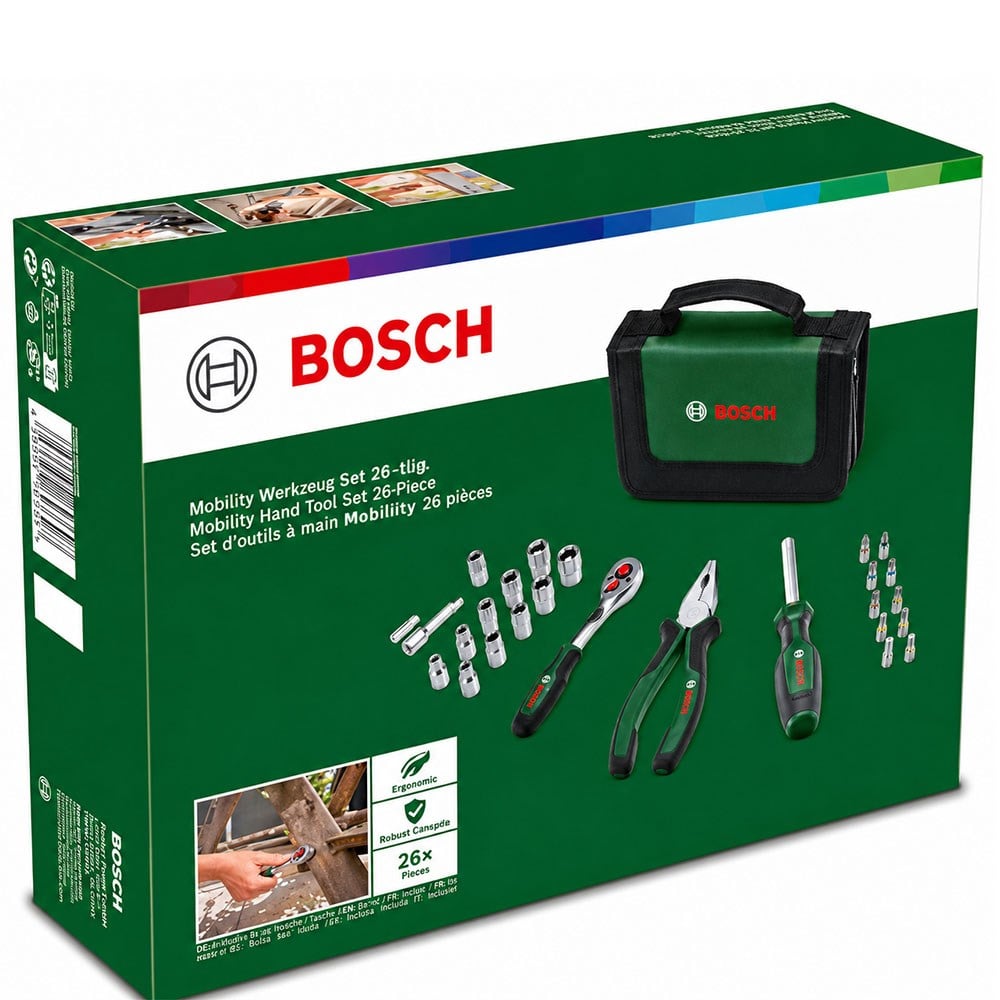 BOSCH 1600A02BY2 Dolu Takım Çantası - El Aleti Seti Profesyonel 26 Parça
