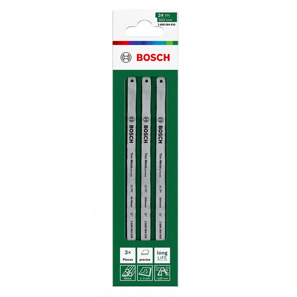 BOSCH Demir Testeresi Yedek Bıçağı 3 Adet TPI 24 150 mm