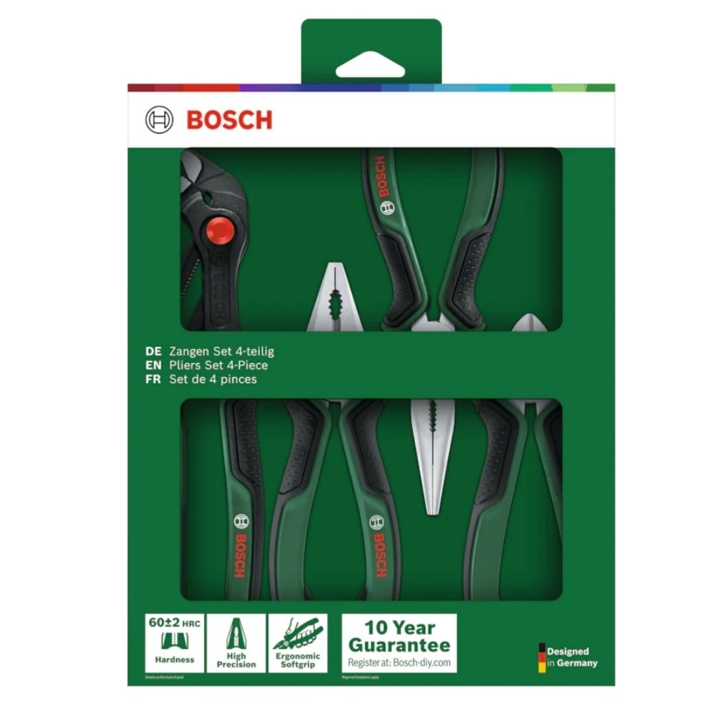 BOSCH Pense Seti - Yan Keski, Kombine Pense, Kargaburun ve Fort Pense 4 Parça