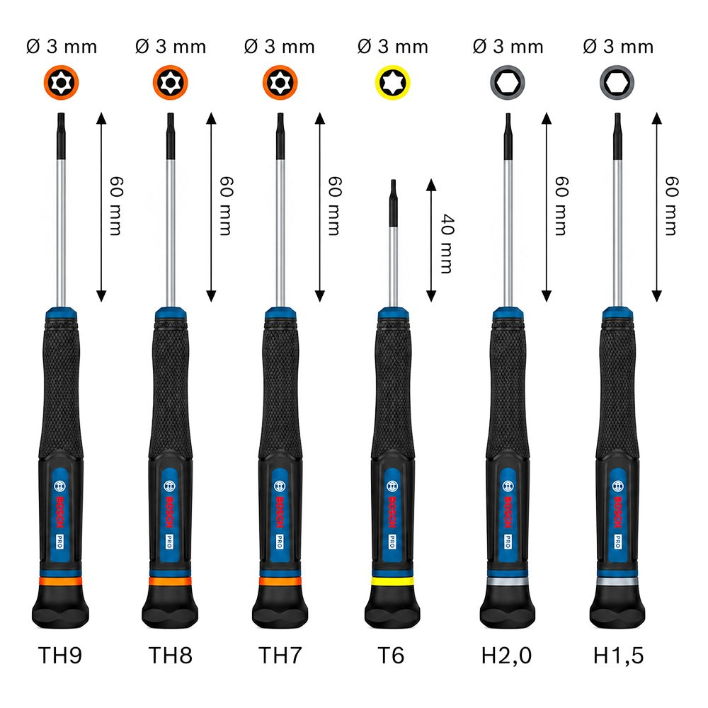 BOSCH Torx Uçlu Klemens Tornavida Takımı Hassas Pro TX/TH/H 6 Parça