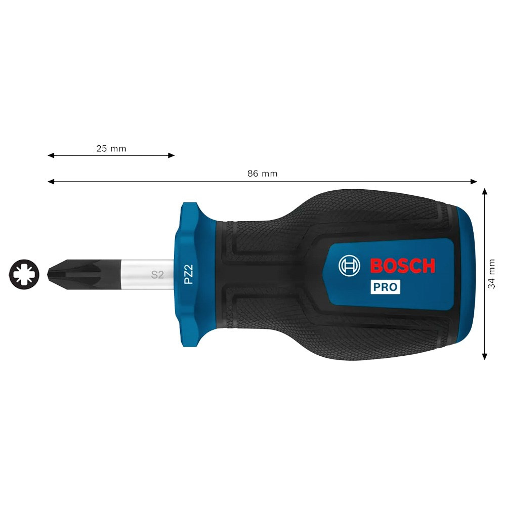 BOSCH Yıldız Uçlu Topaç Tornavida Pro PZ2 x 25 m