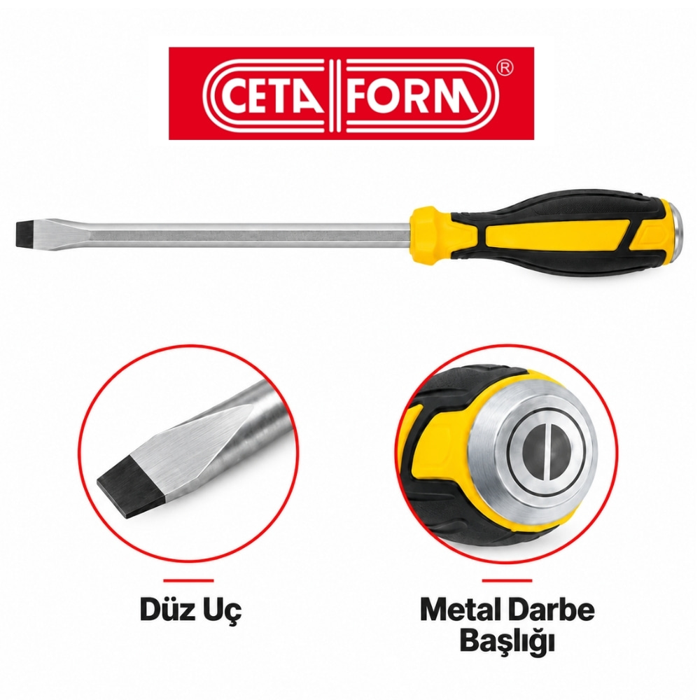 CETA FORM Düz Uçlu Darbeli Tornavida C-Plus 6.5 x 125 mm