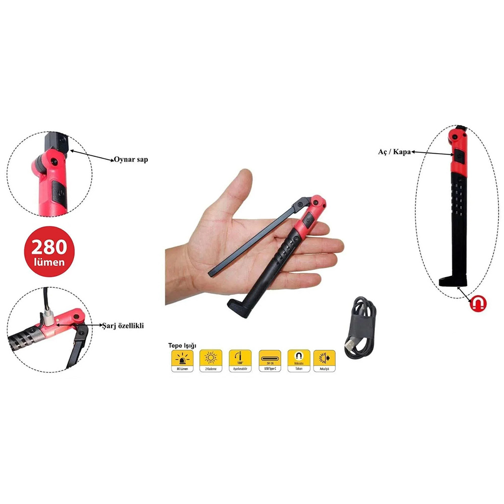 CETA FORM Katlanabilir Led Çalışma Lambası Slim 300 Lümen