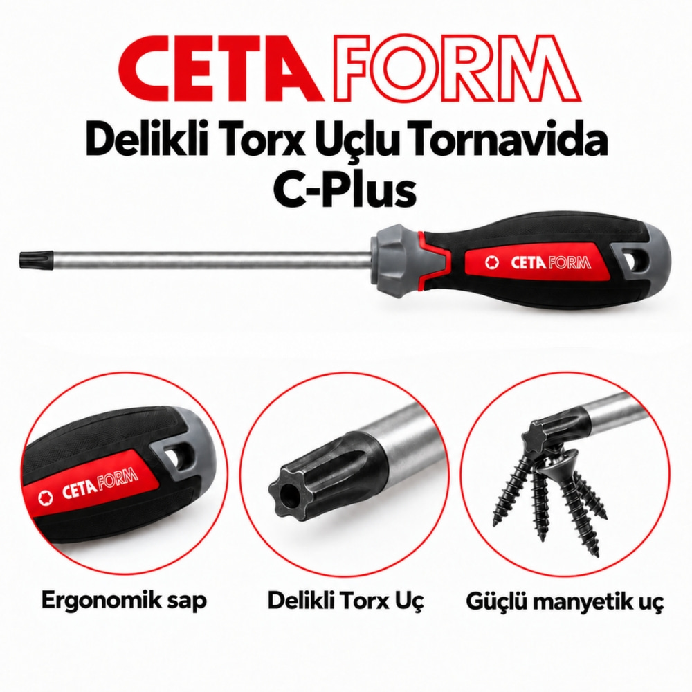 CETA FORM T40 Torx Uçlu Tornavida Delikli C-Plus 130 mm