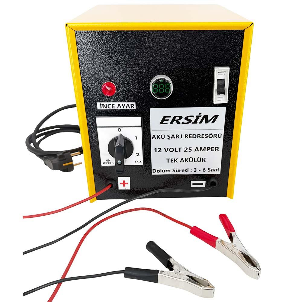 ERSIM Akü Şarj Cihazı 12 V 25 Amper