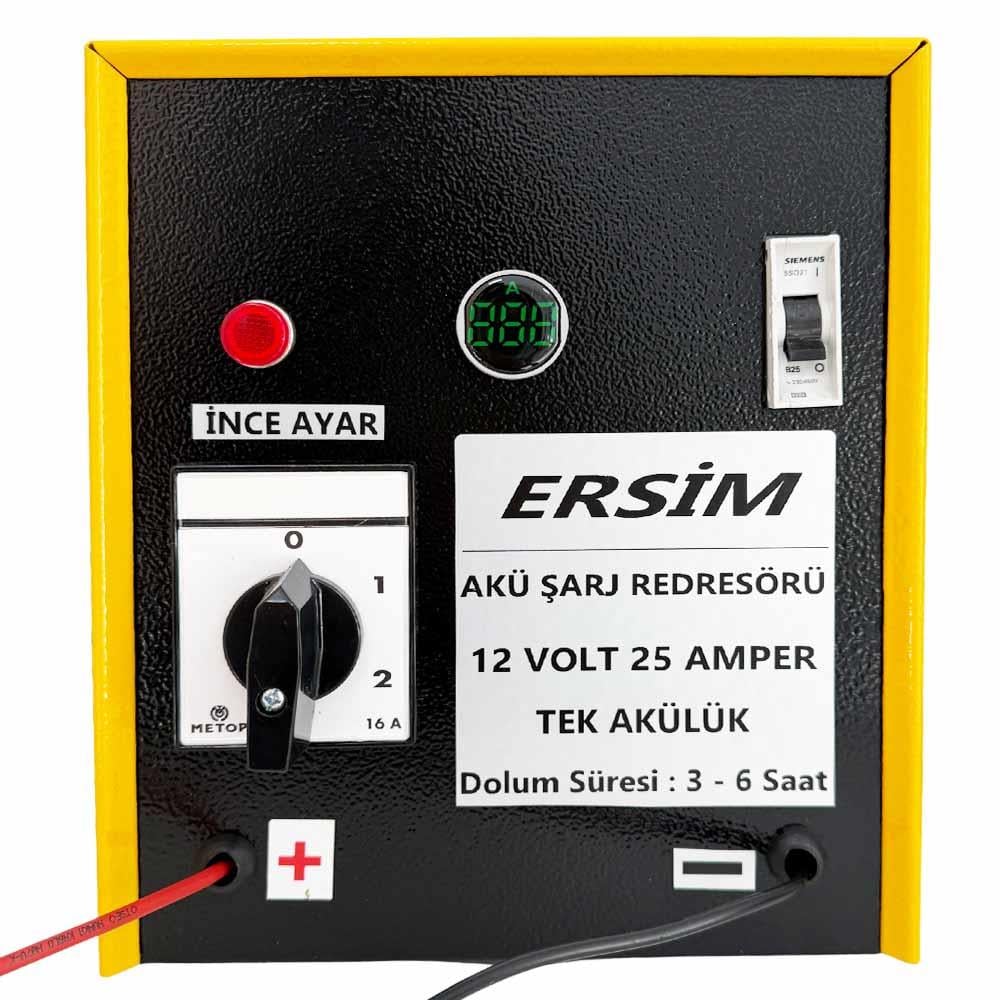 ERSIM Akü Şarj Cihazı 12 V 25 Amper
