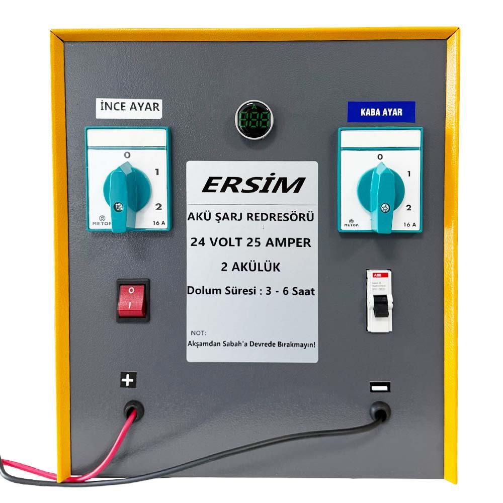 ERSIM Akü Şarj Cihazı 24 V 25 Amper 2 Akülük