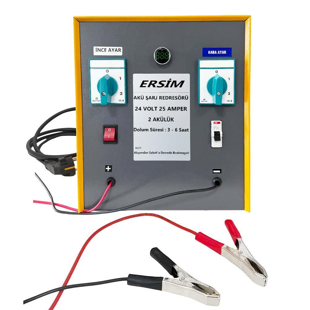 ERSIM Akü Şarj Cihazı 24 V 25 Amper 2 Akülük