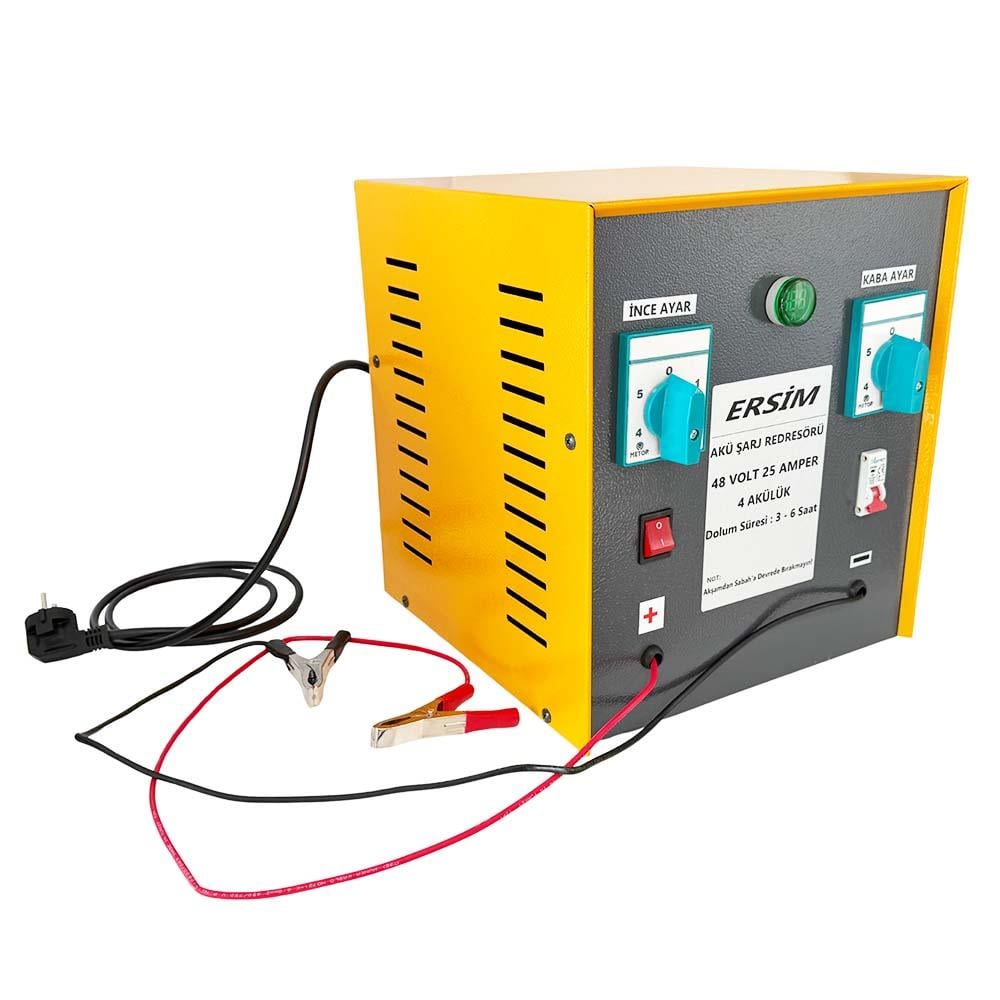 ERSIM Akü Şarj Cihazı 48 V 25 Amper 4 Akülük