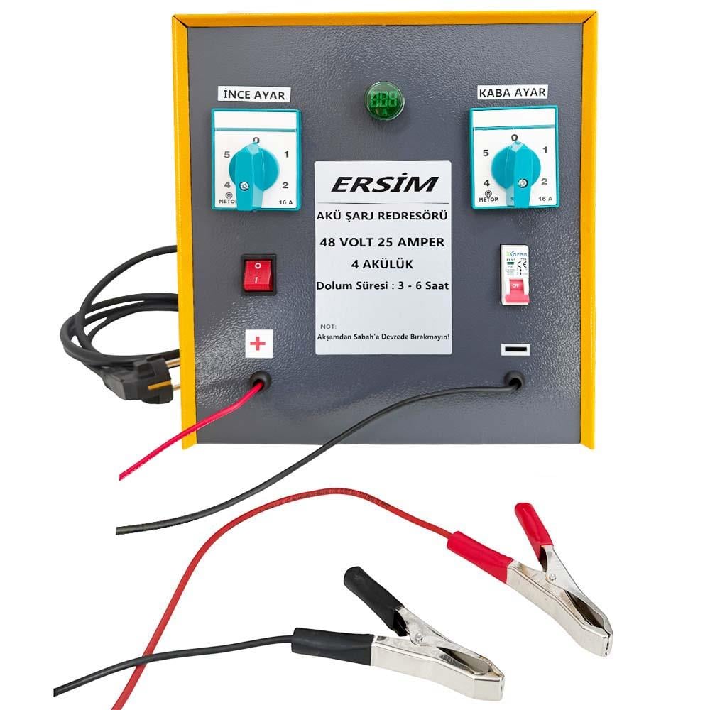 ERSIM Akü Şarj Cihazı 48 V 25 Amper 4 Akülük