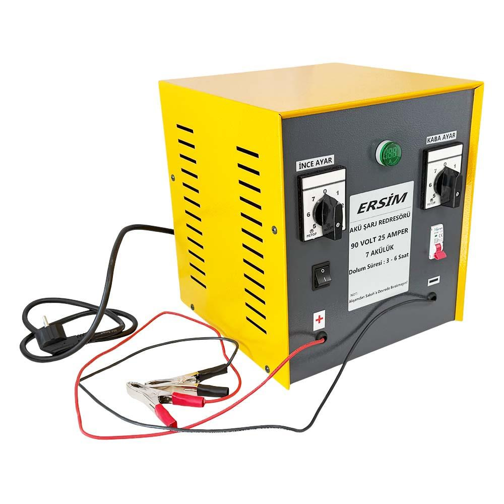 ERSIM Akü Şarj Cihazı 90 V 25 Amper 7 Akülük