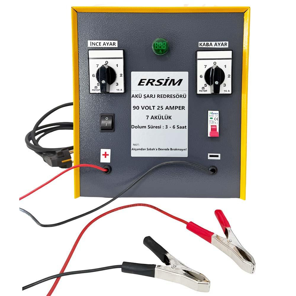 ERSIM Akü Şarj Cihazı 90 V 25 Amper 7 Akülük
