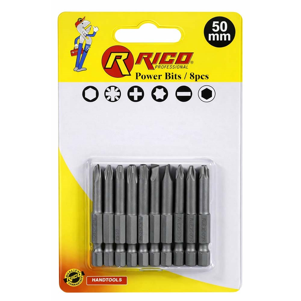 RICO Vidalama Bits Uç Seti 50 mm 8 Adet