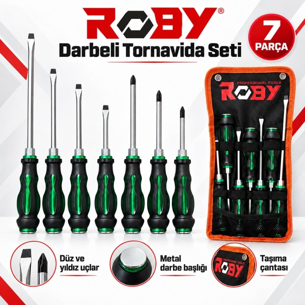 ROBY Darbeli Tornavida Seti 7 Parça