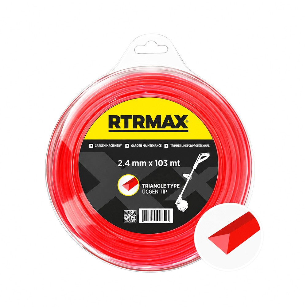RTRMAX RTY230 Tırpan Misinası Kırmızı Üçgen 3.0 mm 67 Metre