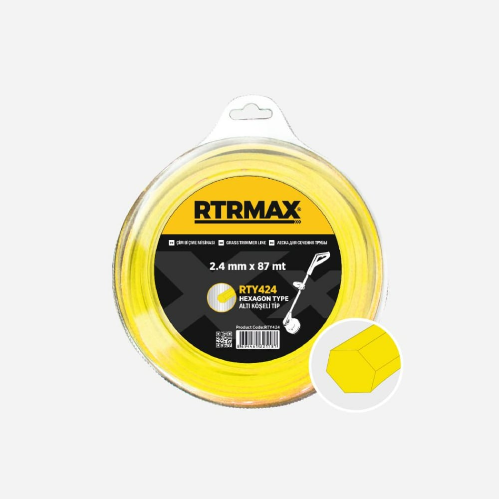 RTRMAX RTY435 Tırpan Misinası Sarı Altıgen 3.5 mm 41 Metre
