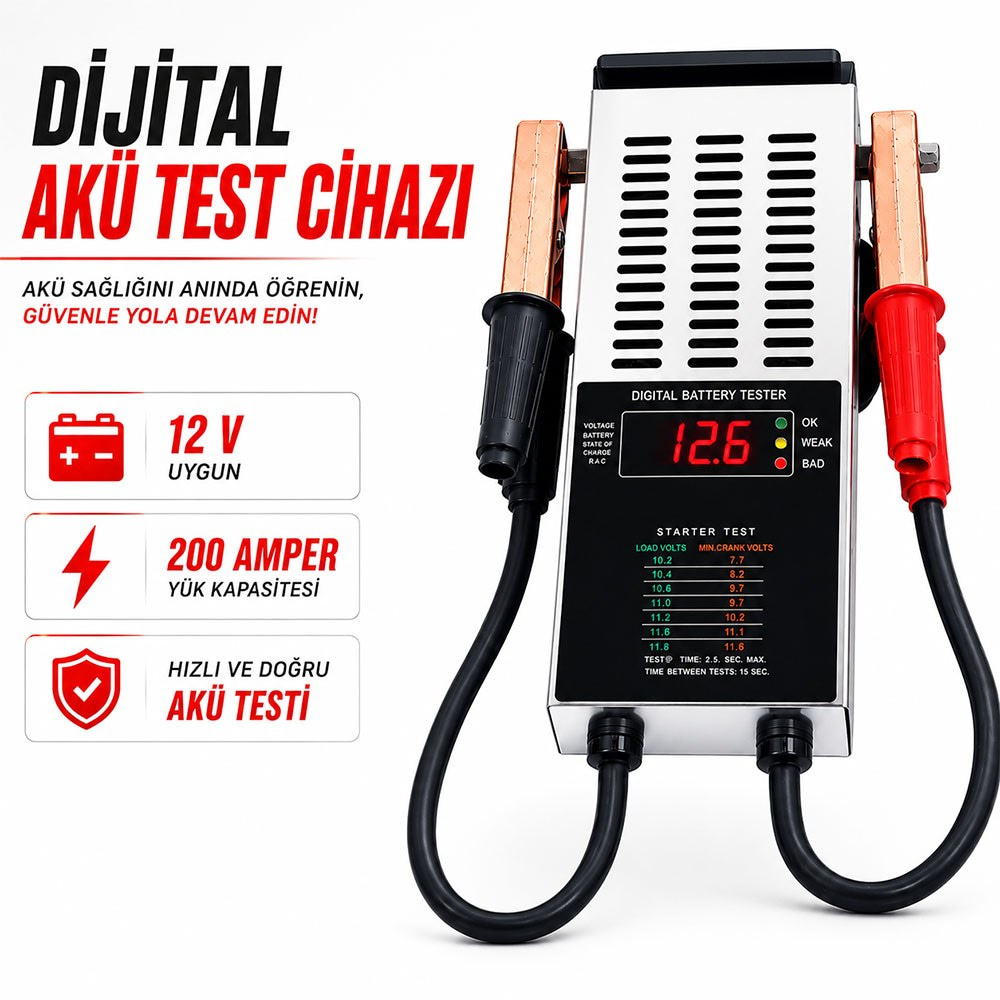 SUNKING HVB-200 Akü Test Cihazı 6-12 Volt 200 Ah
