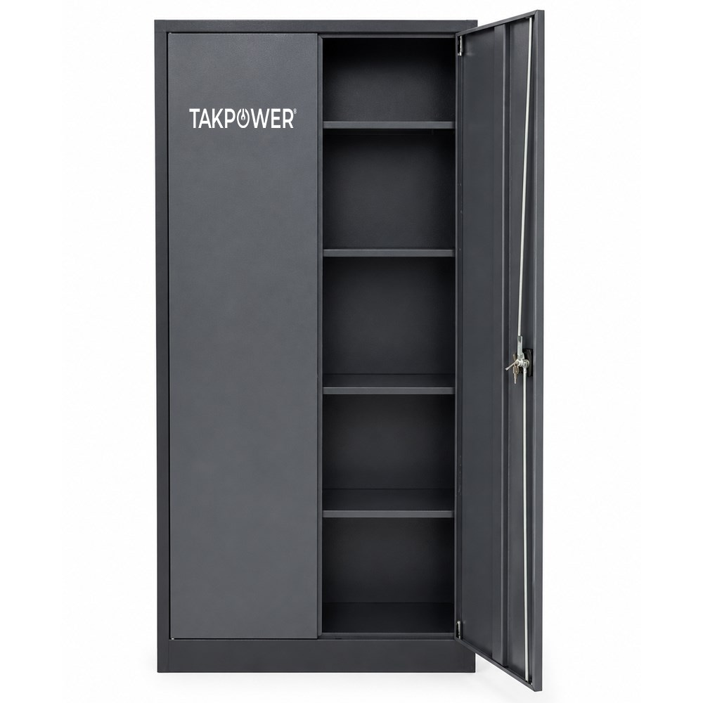 TAKPOWER 2 Kapaklı Metal Dolap - 198 lik Dosya Dolabı Antrasit Gri
