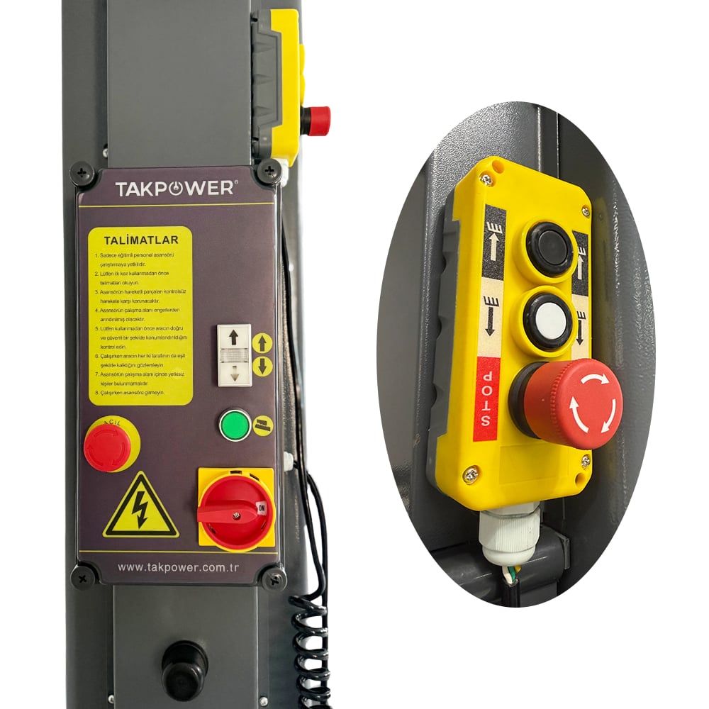 TAKPOWER 4 Ton İki Sütunlu Şaseli Tam Otomatik Araç Kaldırma Lifti