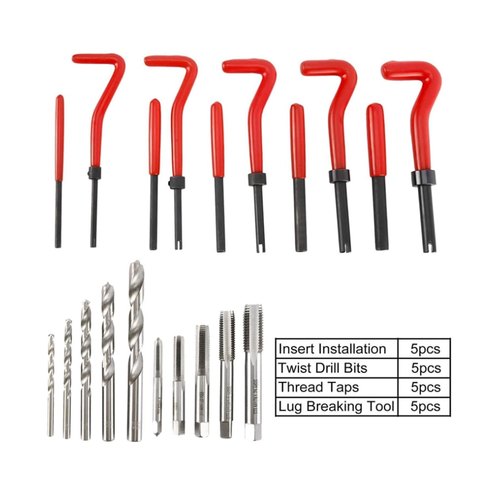 TAKPOWER Helicoil Kılavuz Diş Açma Seti M5 - M6 - M8 M10 -M12