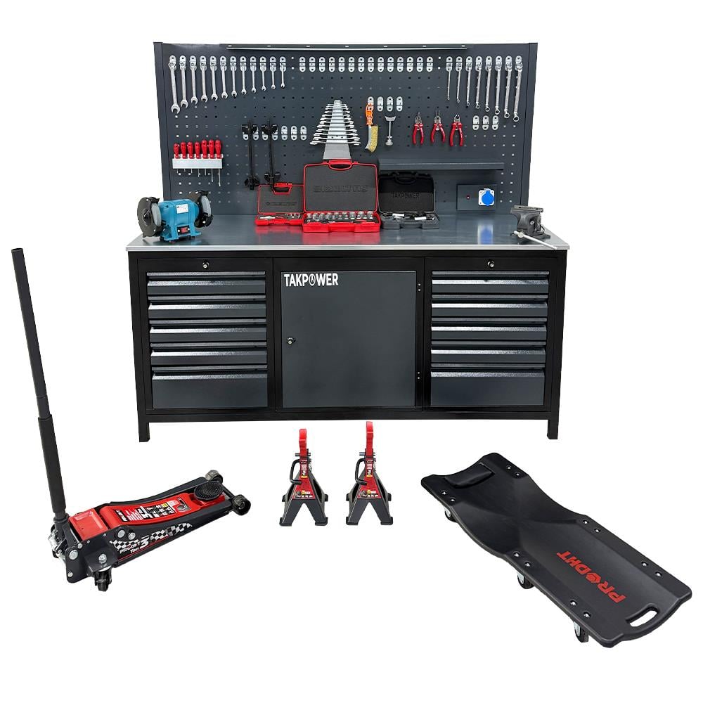 TAKPOWER Oto Servis ve Hobi Garaj Seti Premium - Premium Servis Seti