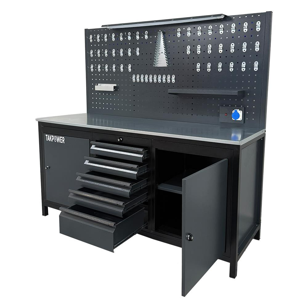 TAKPOWER TTR4411 2 Metre Takım Tezgahı 5 Çekmeceli 2 Dolaplı
