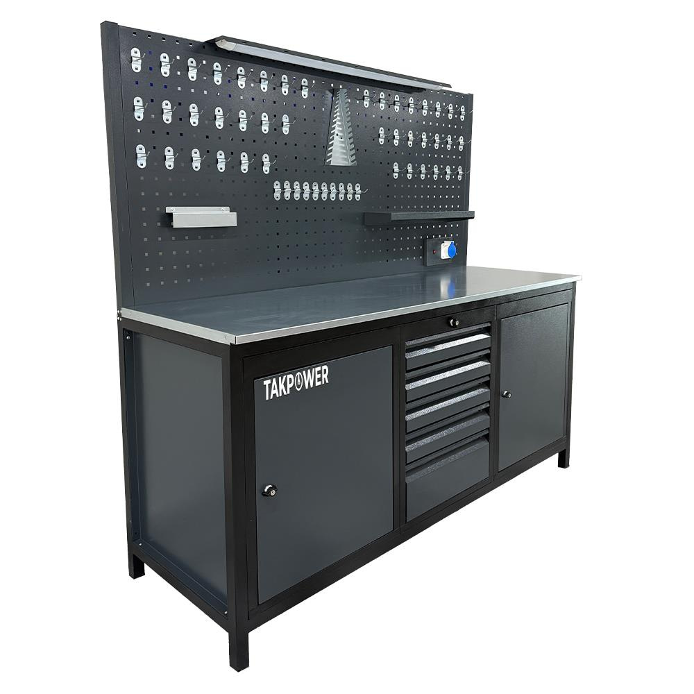 TAKPOWER TTR4411 2 Metre Takım Tezgahı 5 Çekmeceli 2 Dolaplı