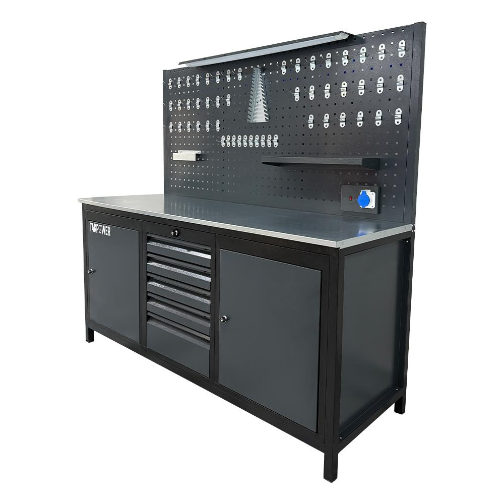 TAKPOWER TTR4411 2 Metre Takım Tezgahı 5 Çekmeceli 2 Dolaplı
